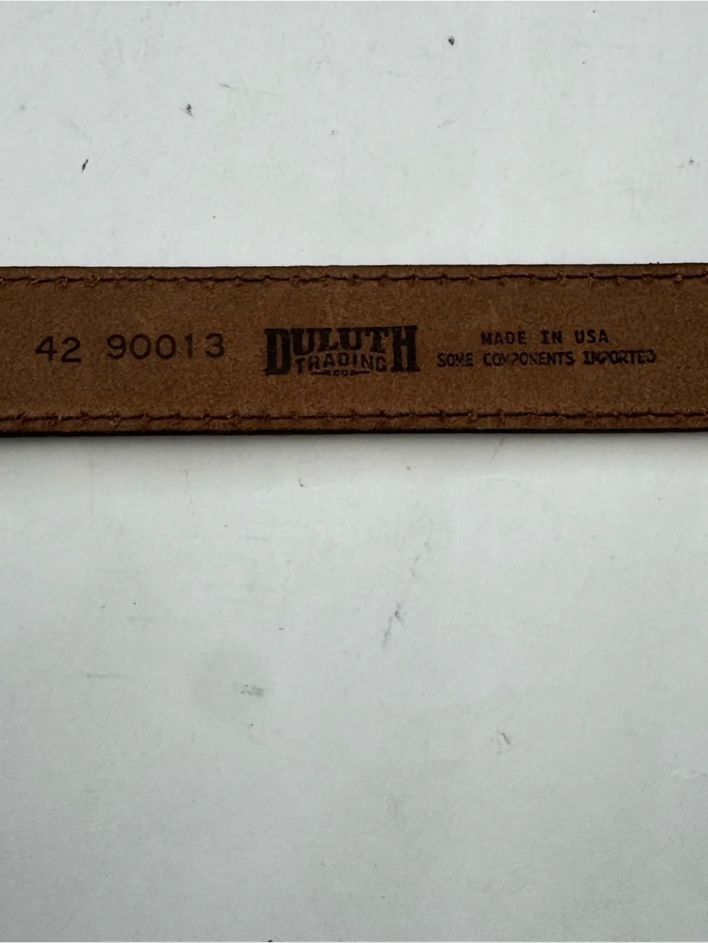 Duluth Trading Ranger Leather Belt Mens 42 Brown Western Contrast Stitch 90013